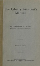 The Library Assistant's Manual