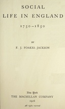 Social life in England, 1750-1850