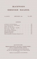 Blackwood's Edinburgh Magazine, Vol. 64, No. 395, September, 1848