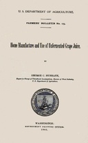 USDA Farmers' Bulletin No. 175: Home Manufacture and Use of Unfermented Grape Juice
