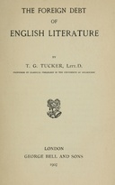 The foreign debt of English literature