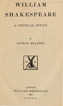 William Shakespeare A Critical Study