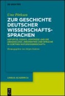 Zur Geschichte deutscher Wissenschaftssprachen