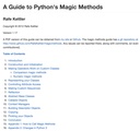 A Guide to Python's Magic Methods