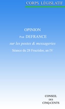 Opinion par Defrance, sur les postes et messageries