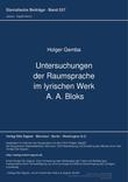 Untersuchungen der Raumsprache im lyrischen Werk A. A. Bloks