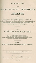 Anleitung zur quantitativen chemischen Analyse
