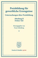 Preisbildung für gewerbliche Erzeugnisse.