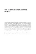 The American West and the World The American West and the World
