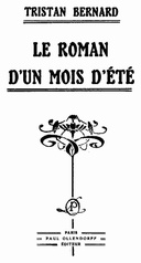 Le roman d'un mois d'été