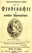 Über die Probenächte der teutschen Bauermädchen