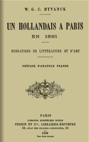 Un hollandais à Paris en 1891 Sensations de littérature et d'art
