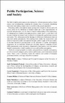 Public Participation, Science and Society