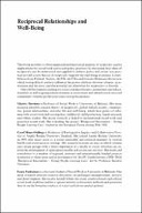 Reciprocal Relationships and Well-being