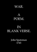 War : $b A poem in blank verse