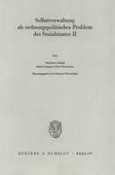 Selbstverwaltung als ordnungspolitisches Problem des Sozialstaates II