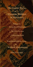 The English Works of Thomas Hobbes, Volume 1 (of 5)