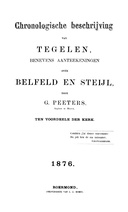 Chronologische beschrijving van Tegelen benevens aanteekeningen over Belfeld en Steijl