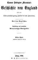 Geschichte von England seit der Thronbesteigung Jakob's des Zweiten. Elfter Band: enthaltend Kapitel 21 und 22.