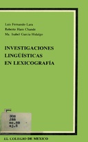 Investigaciones lingüísticas en lexicografía