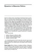 Dynamics in Education Politics