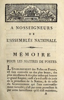 Mémoire pour les maîtres de postes