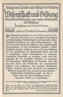 Wissenschaft und Bildung (Katalog) Einzeldarstellungen aus allen Gebieten des Wissens