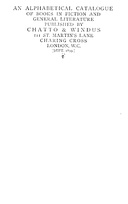 An alphabetical catalogue of books in fiction and general literature, Sept. 1899 : $b Chatto & Windus, publisher