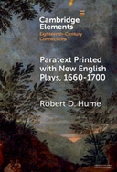 Paratext Printed with New English Plays, 1660 - 1700