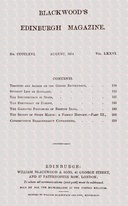 Blackwood's Edinburgh Magazine, Vol. 76, No. 466, August, 1854