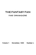 The Fantasy Fan November 1933 The Fans' Own Magazine