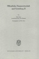 Öffentliche Finanzwirtschaft und Verteilung II