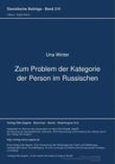 Zum Problem der Kategorie der Person im Russischen