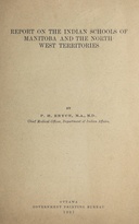 Report on the Indian schools of Manitoba and the North-West Territories