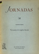 Tres puntos de exegética literaria
