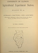 University of Illinois Agricultural Experiment Station Bulletin No. 94: Nitrogen Bacteria and Legumes With special reference to red clover, cowpeas, soy beans, alfalfa, and sweet clover, on Illinois soils