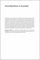 (Re)writing History in Byzantium