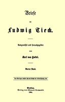 Briefe an Ludwig Tieck (4/4) Vierter Band