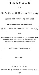 Travels in Kamtschatka, During the Years 1787 and 1788, Volume 1