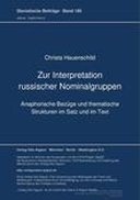 Zur Interpretation russischer Nominalgruppen