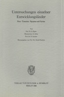 Untersuchungen einzelner Entwicklungsländer