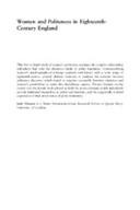 Women and Politeness in Eighteenth-century England