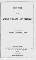 Report on the Migration of Birds in the Spring and Autumn of 1887. Ninth Report (Vol. II, No. 4.)