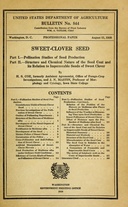 USDA Bulletin No. 844 Sweet-Clover Seed