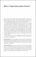 What Is Digital Journalism Studies?