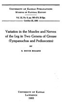 Variation in the Muscles and Nerves of the Leg in Two Genera of Grouse (Tympanuchus and Pedioecetes)