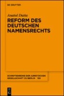 Reform des deutschen Namensrechts